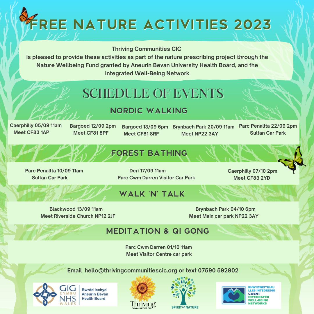 ABUHB - Thriving Communities - Nature Prescribing Schedule 2023