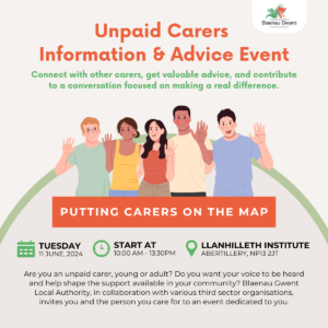 Unpaid Carers 11th June Information Event Llanhilleth Flyer