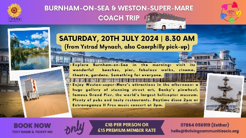 July Coach Trip – Burnham-on-Sea and Weston-super-Mare