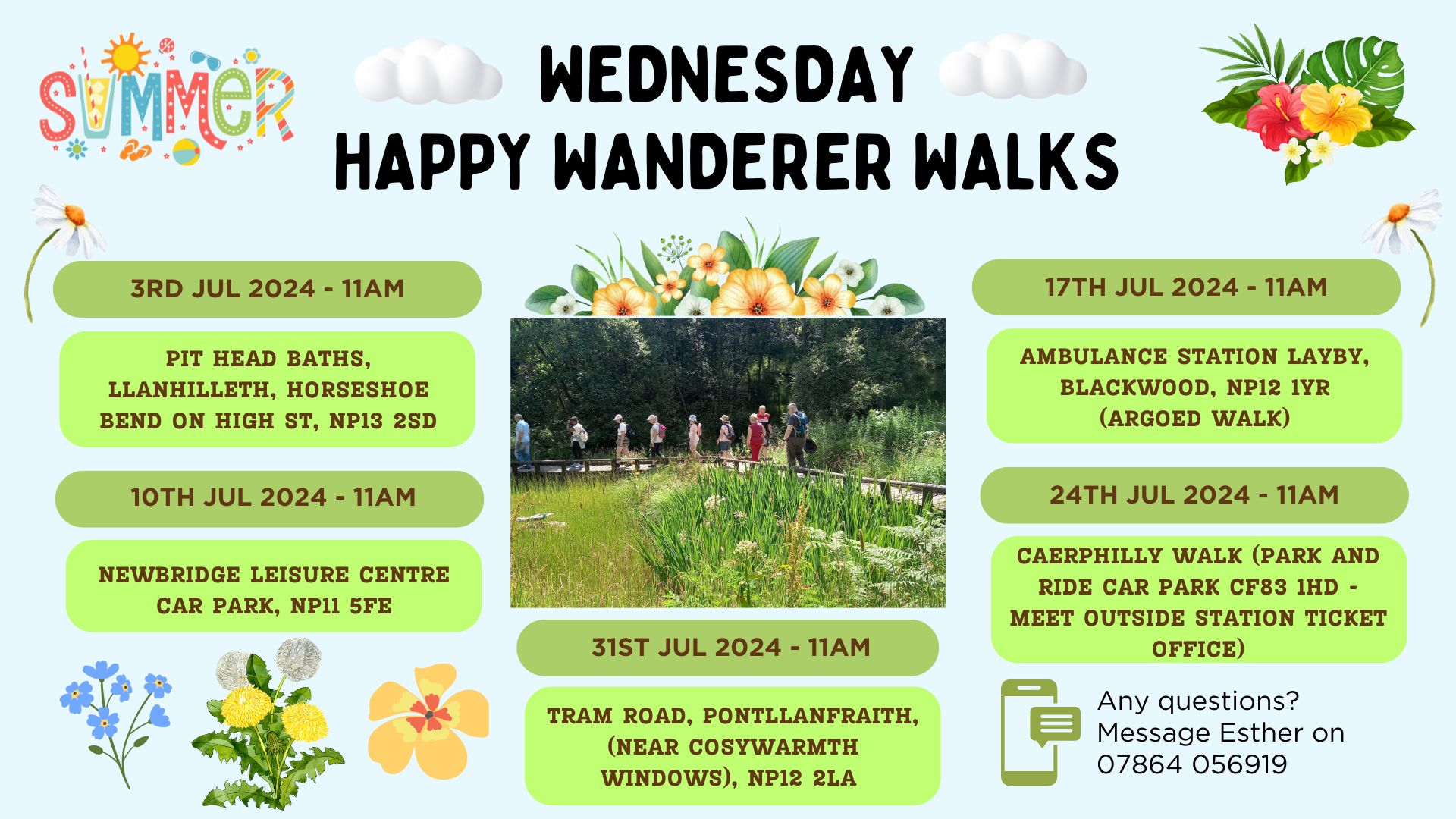 Wednesday Happy Wanderers July 2024 Walking Schedule