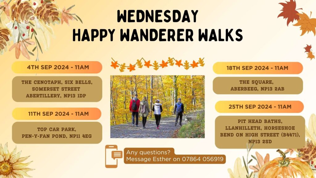 Wednesday Happy Wanderer September 2024 Walk Schedule