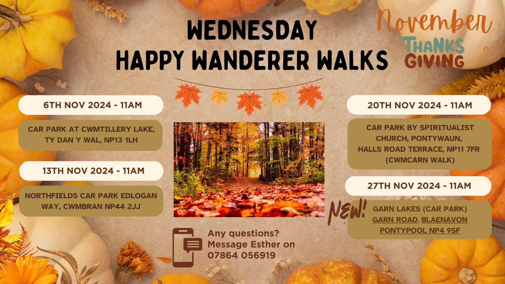 Wednesday Happy Wanderer Walks - November 2024