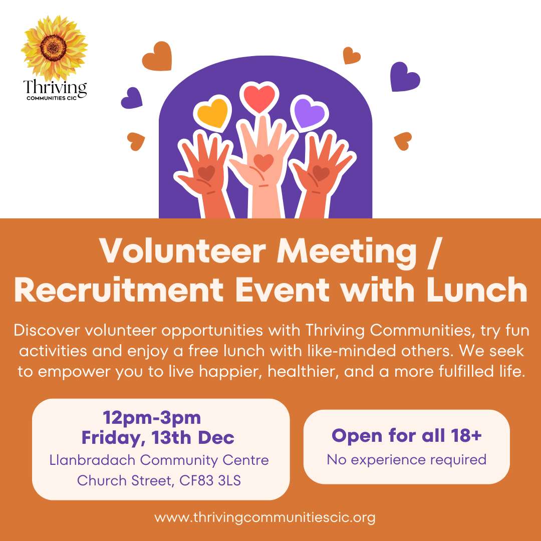 Volunteer Recruitment Workshop and Lunch Event 13 Dec 2024