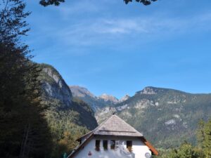 Alpine scenery top of chalet